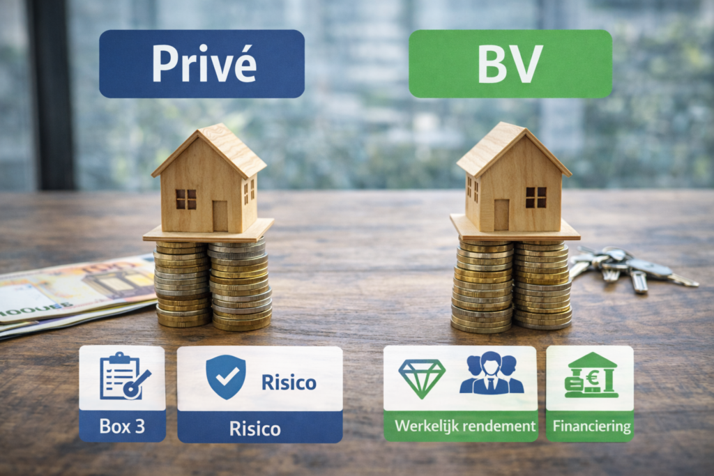 Vastgoed in BV versus privé: wat zijn de verschillen?